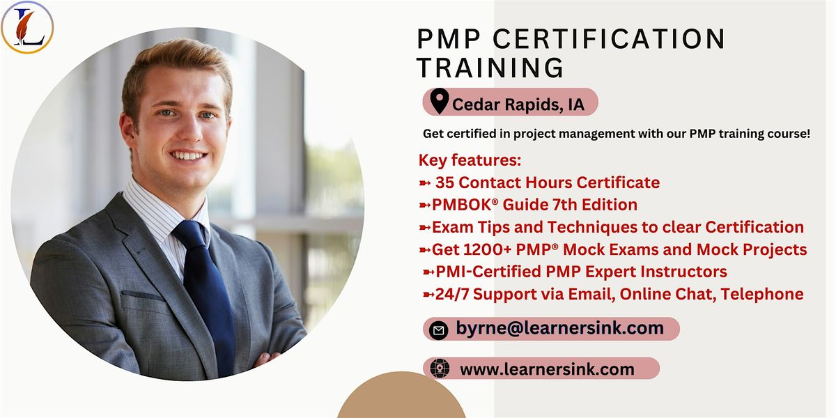 Confirmed 4 Day PMP Bootcamp In Cedar Rapids, IA