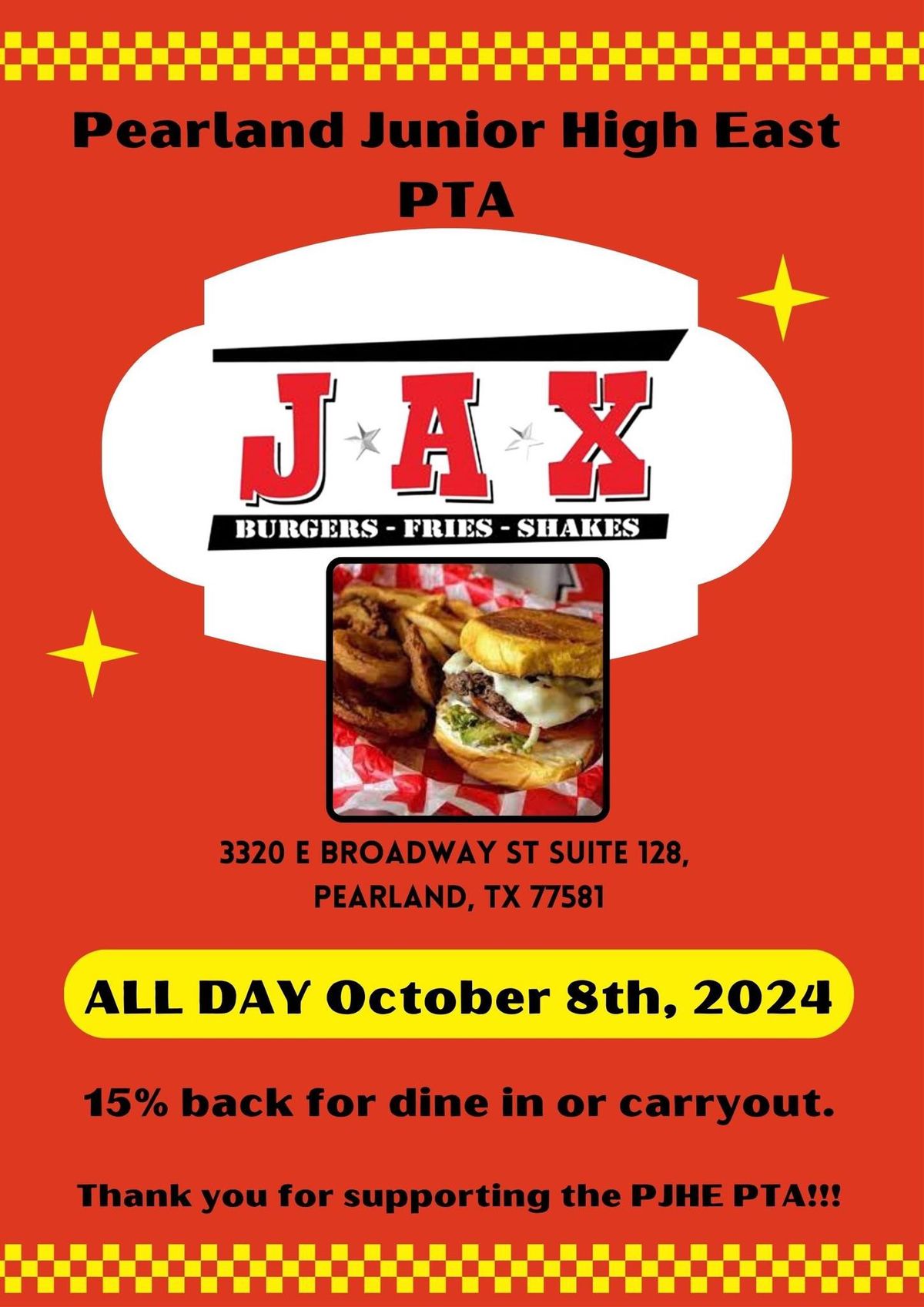 Spirit Day at Jax Burgers Fries & Shakes