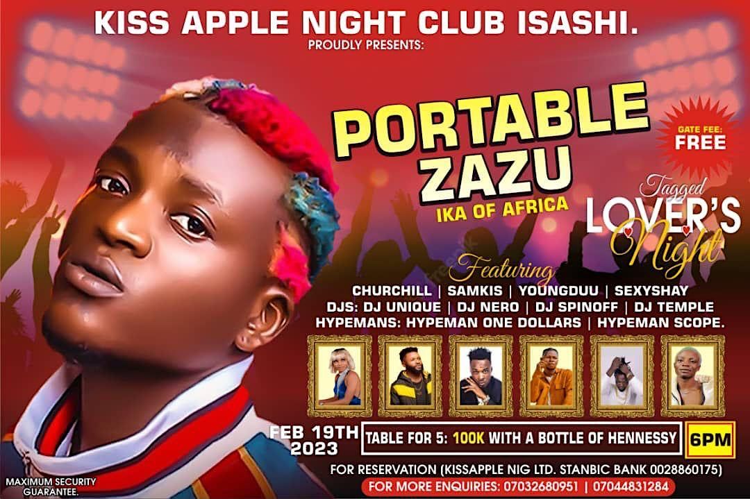 LoveFest at Kiss Apple Club - Featuring Portable (Zazzu King)n