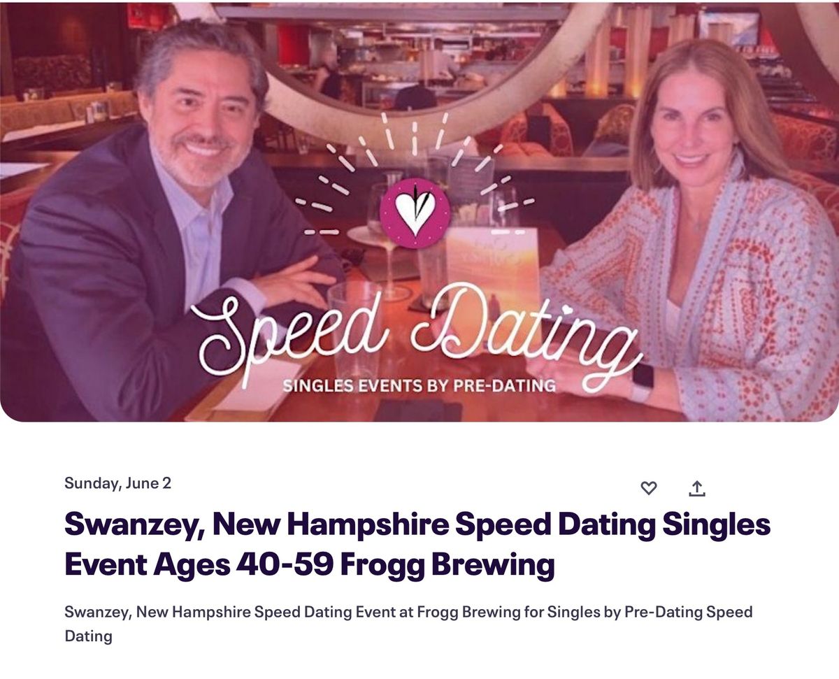 Speed Dating  ages 40-59 @ Frogg Brewing 