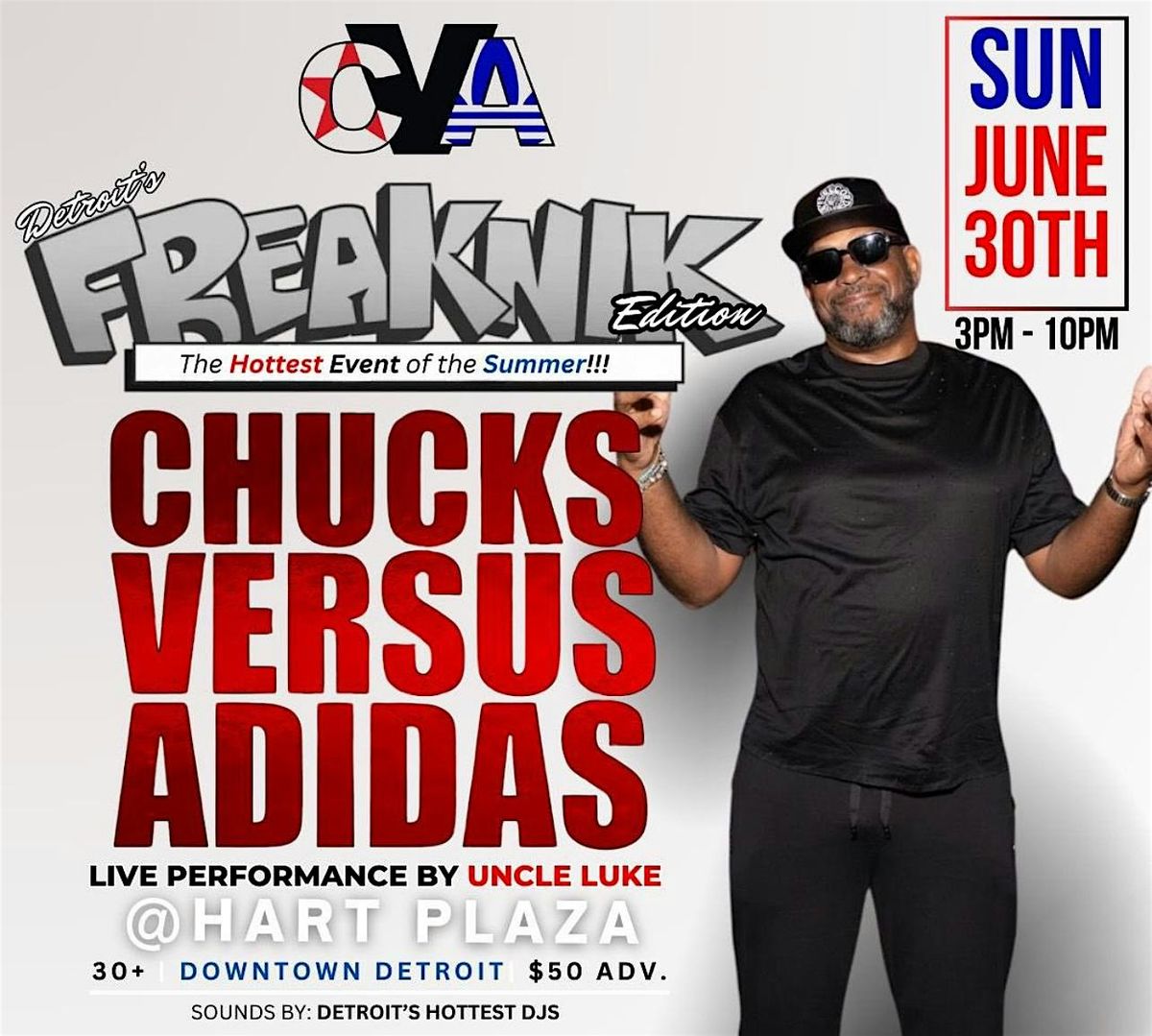 Chucks vs Adidas  "FREAKNIC WEEKEND "  HUSH SUNDAYS DAY PARTIES