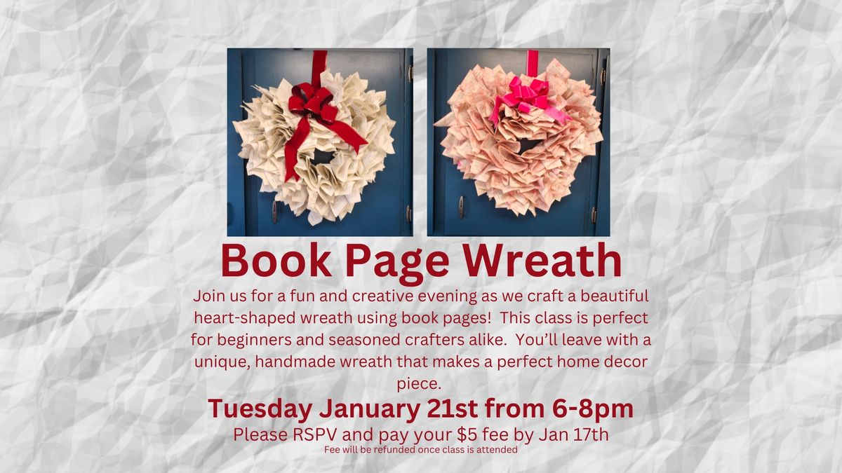 Book Page Wreath