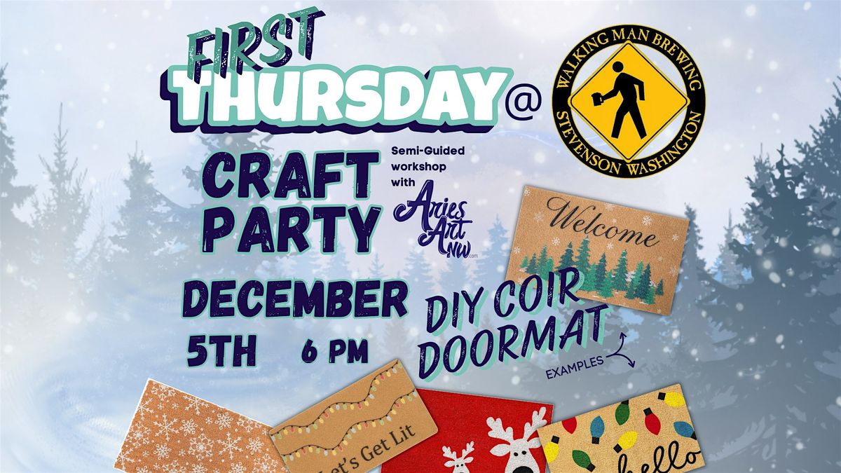 DIY Coir Doormat Craft Party at Walking Man Brewing