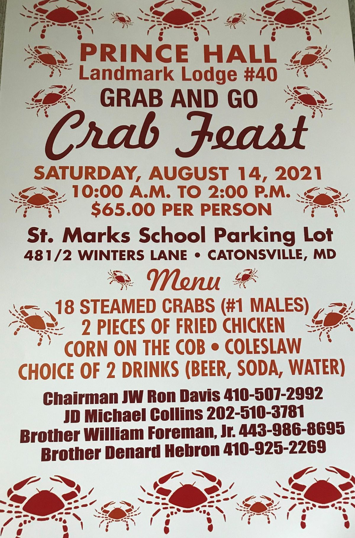 Landmark Lodge 40 Grab and Go Crab Feast in a Bag ***18 1 Male Crabs