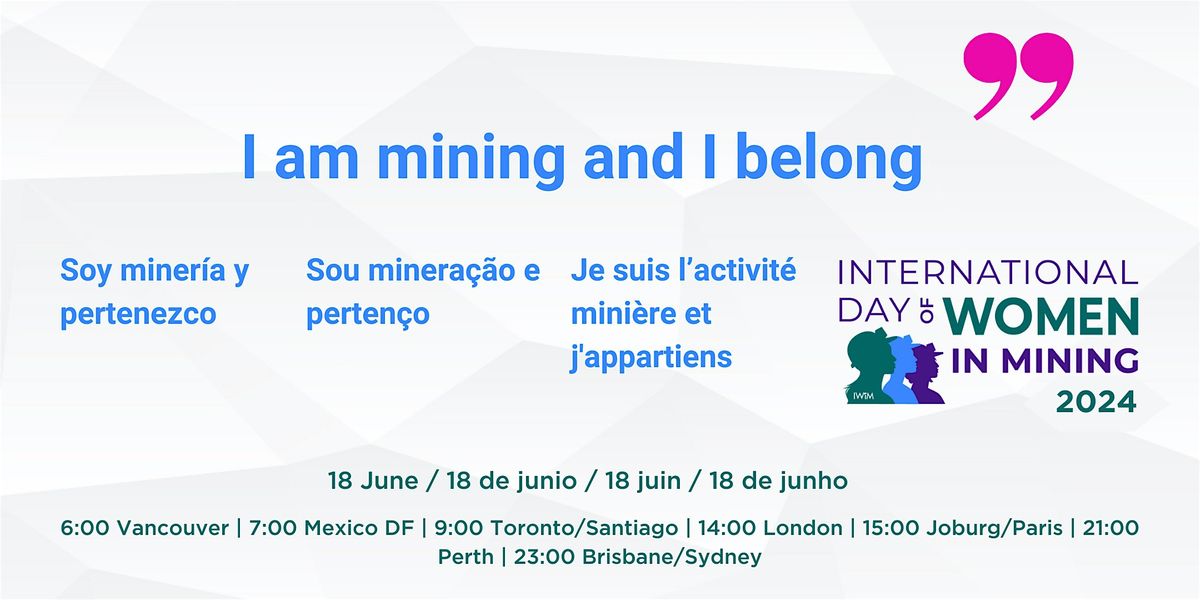 International Day of Women in Mining, IDWIM 2024