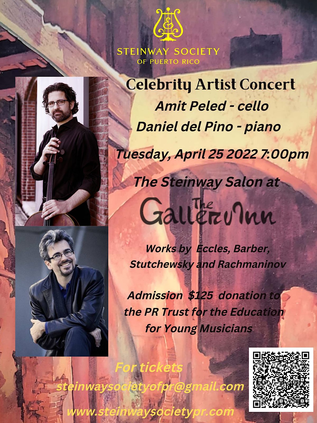 Celebrity Artist Concert Series, Amit Peled - cello, Daniel del Pino -piano