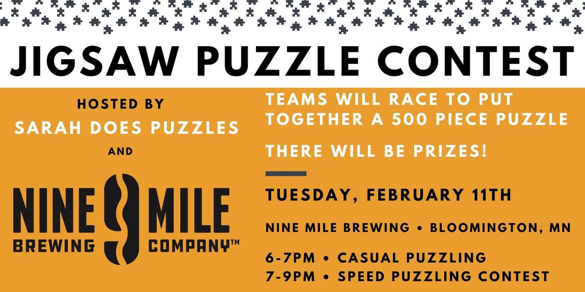 Team Jigsaw Puzzle Contest at Nine Mile Brewing with Sarah Does Puzzles