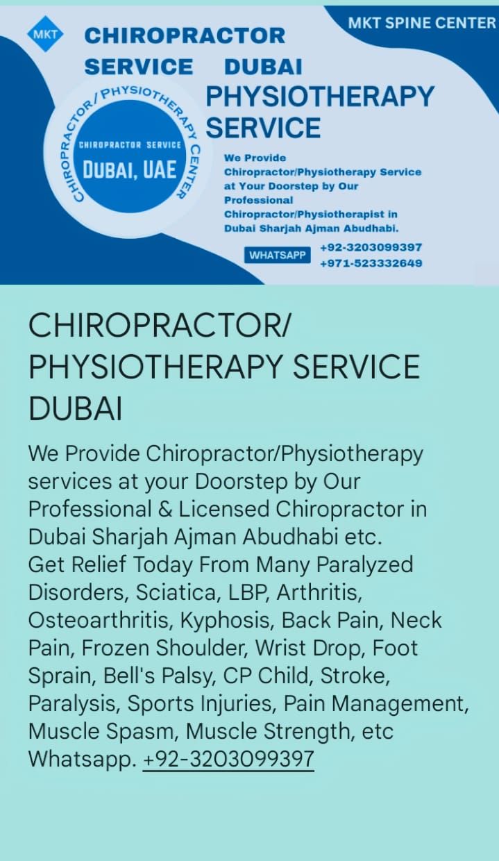 Chiropractor\/Physiotherapy Service Dubai Ajman Sharjah 