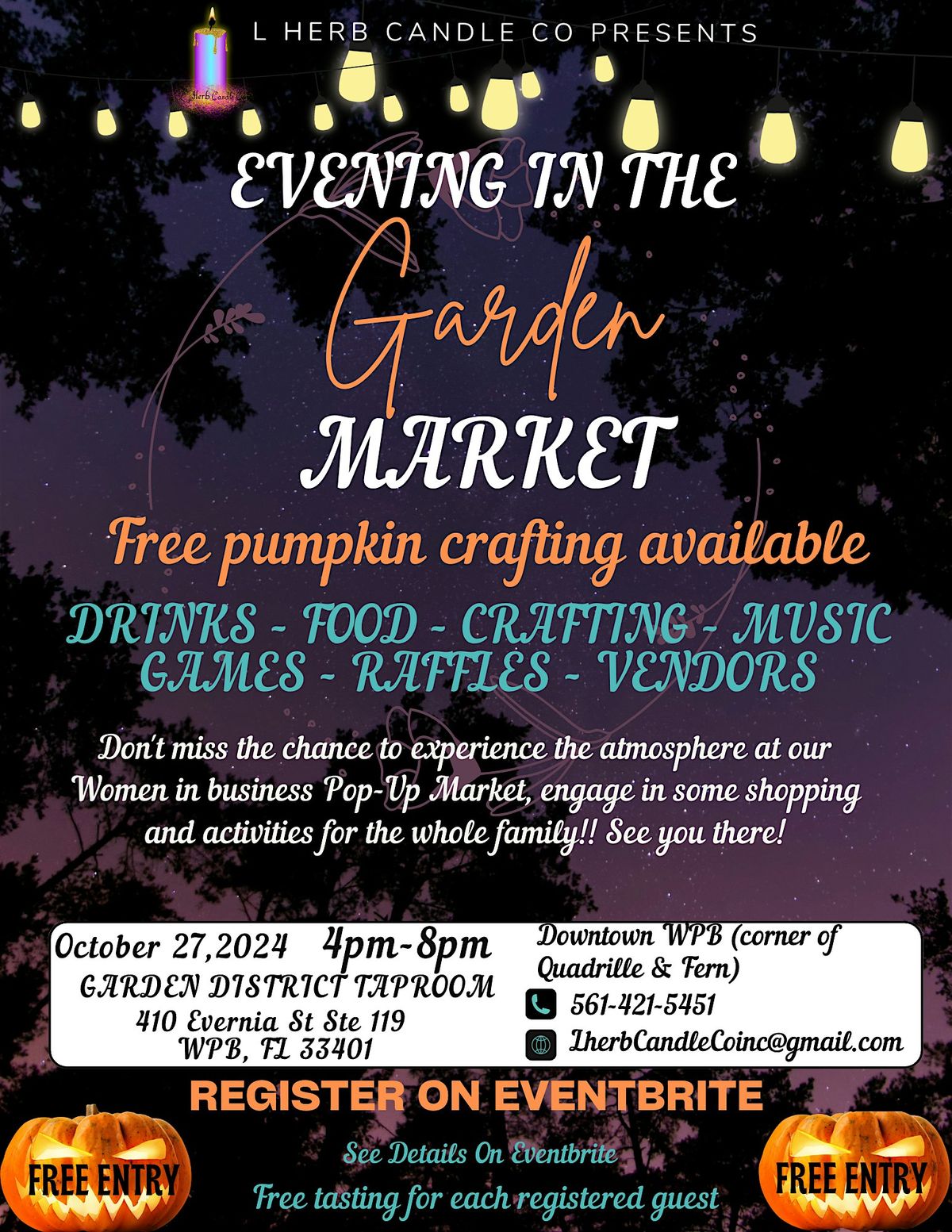 EVENING IN THE GARDEN  MARKET W\/PUMPKIN CRAFTING