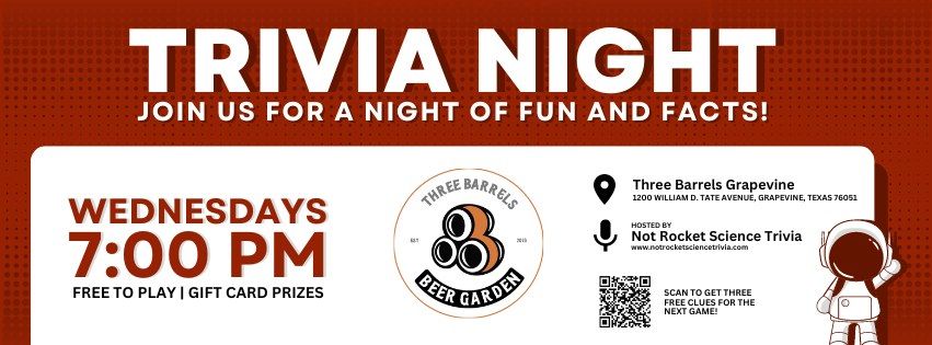 Trivia Night at 3 Barrels in Grapevine