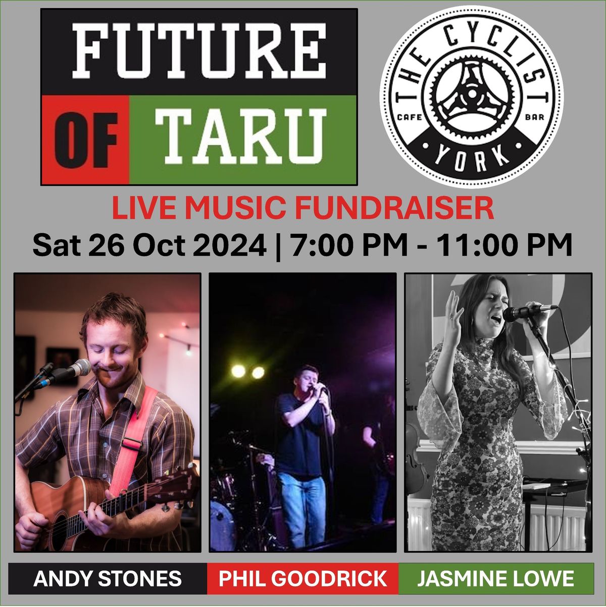 Andy Stones, Phil Goodrich & Jasmine Lowe: Live Music Fundraiser for Future of Taru