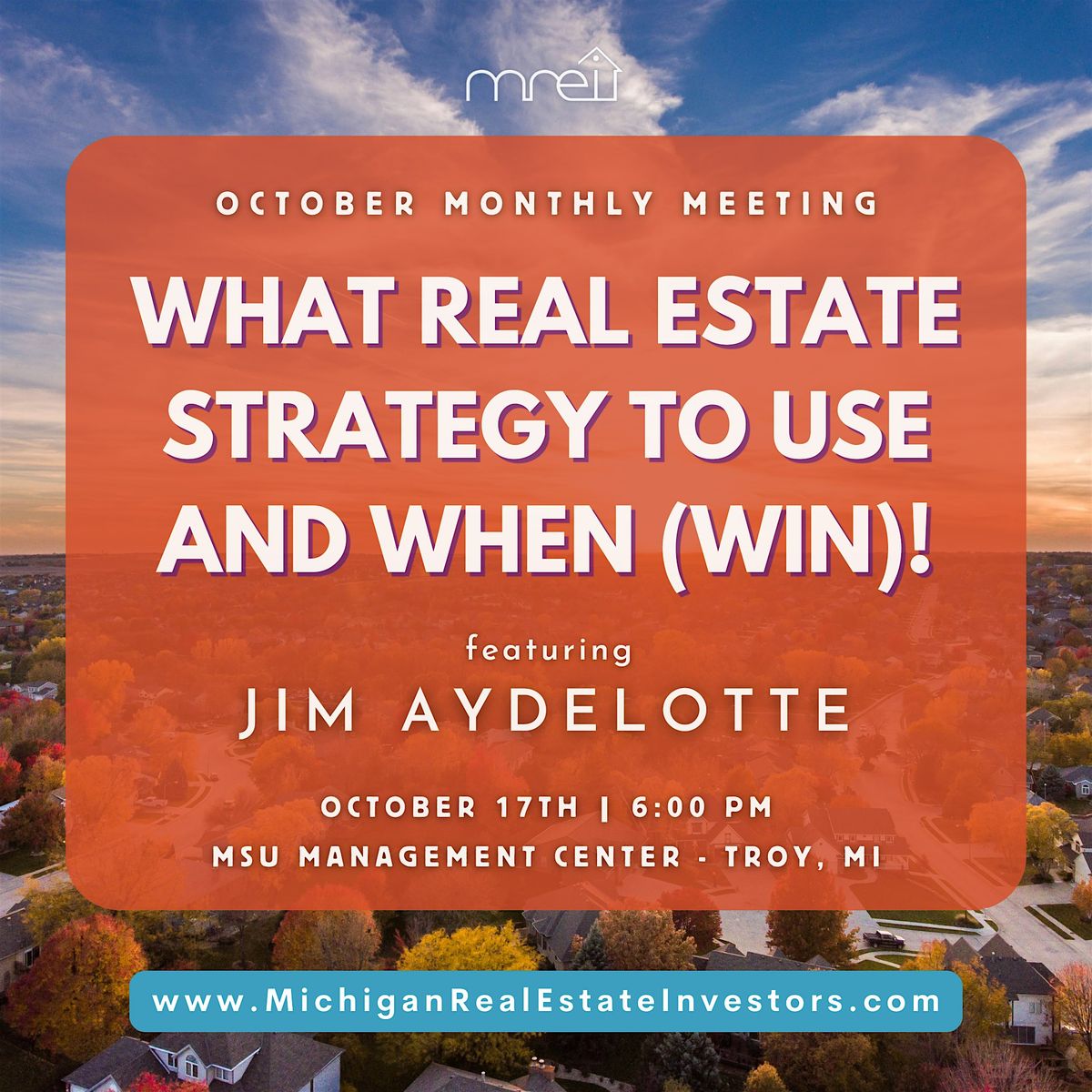 October Meeting: What Real Estate Strategy to Use and When (win)!