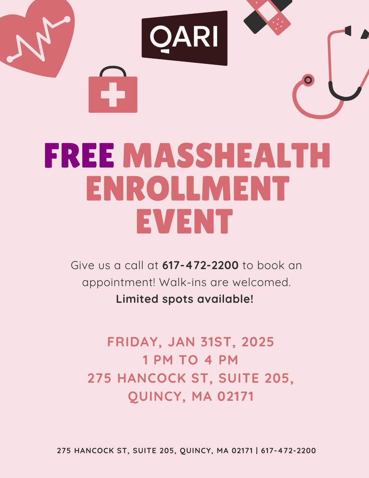 FREE MassHealth Enrollment Event | \u514d\u8d39\u533b\u7597\u767d\u5361\u7533\u8bf7\u534f\u52a9