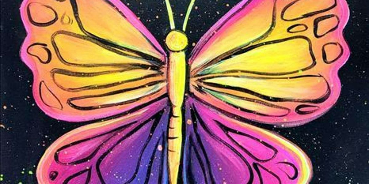 Blacklight Butterfly - Paint and Sip by Classpop!\u2122