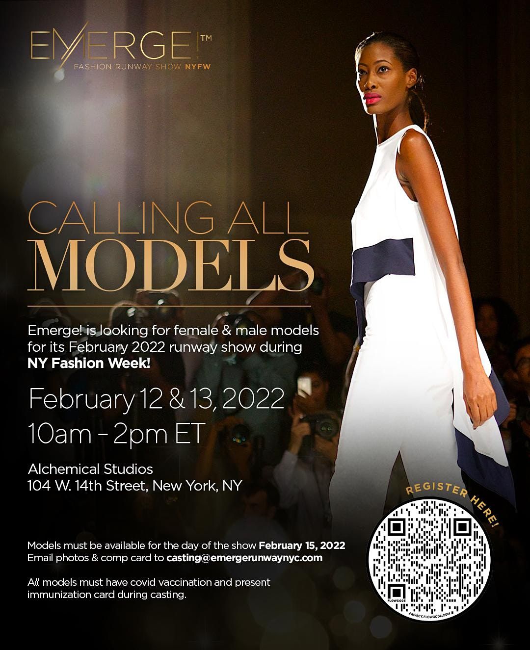 Emerge! Fashion Show NYFW Model Casting Call, Alchemical Studios, New