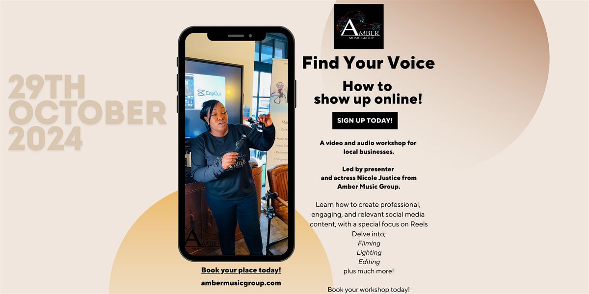 Find Your Voice -  Tuesday 29th October 2024