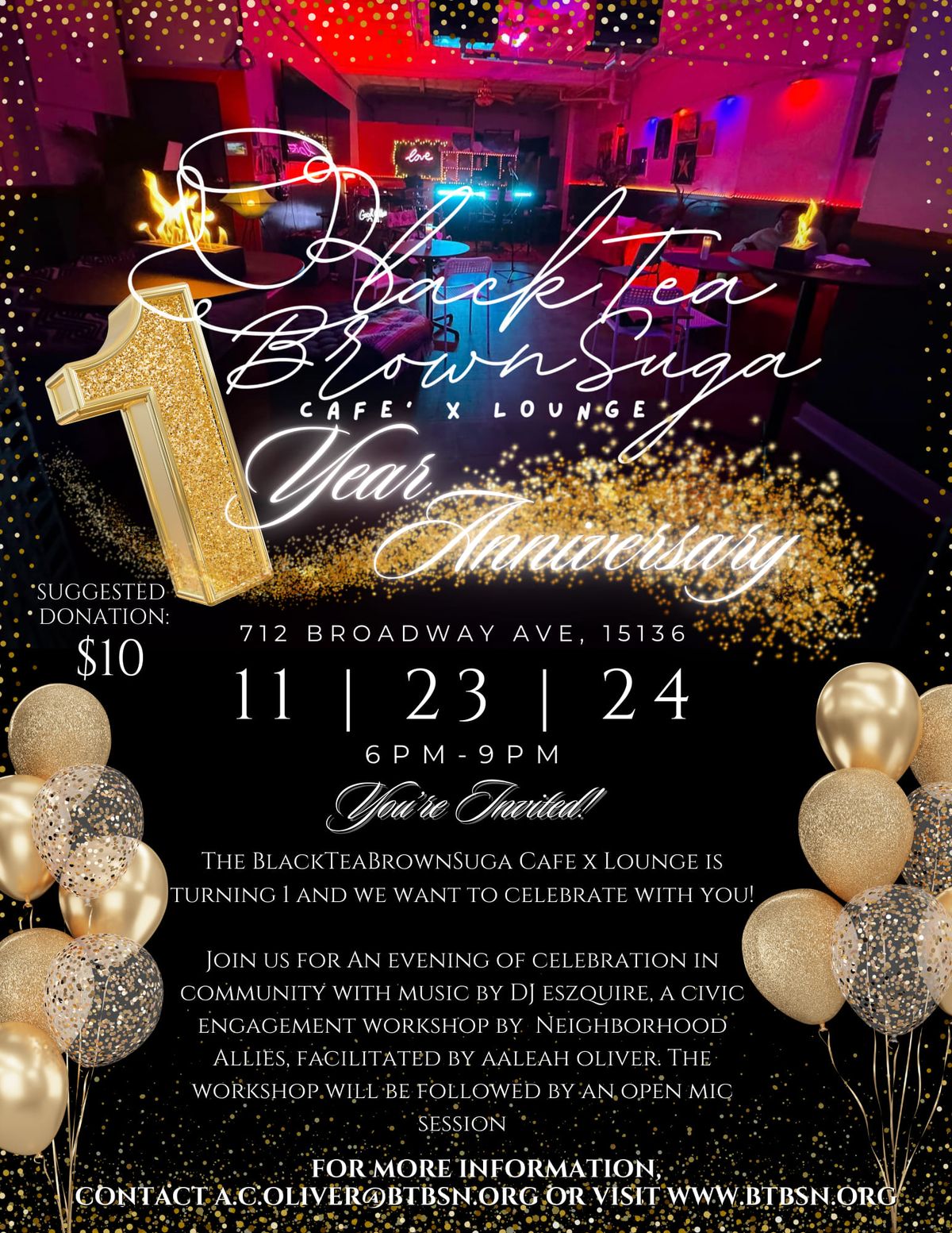 BlackTeaBrownSuga Cafe x Lounge 1 Year Anniversary Celebration