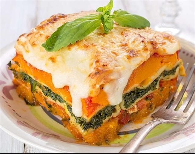 Pumpkin & Swiss Chard Lasagna with Cannoli