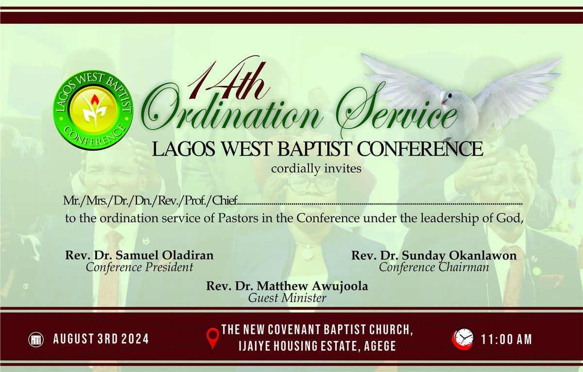 Ordination of Ministers in Lagos West Baptist Conference