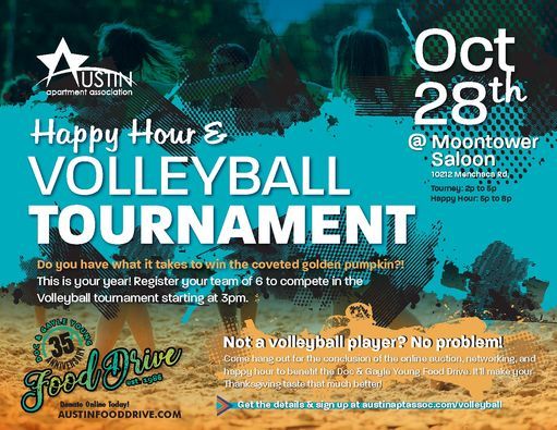 Food Drive Volleyball Tournament and Happy Hour