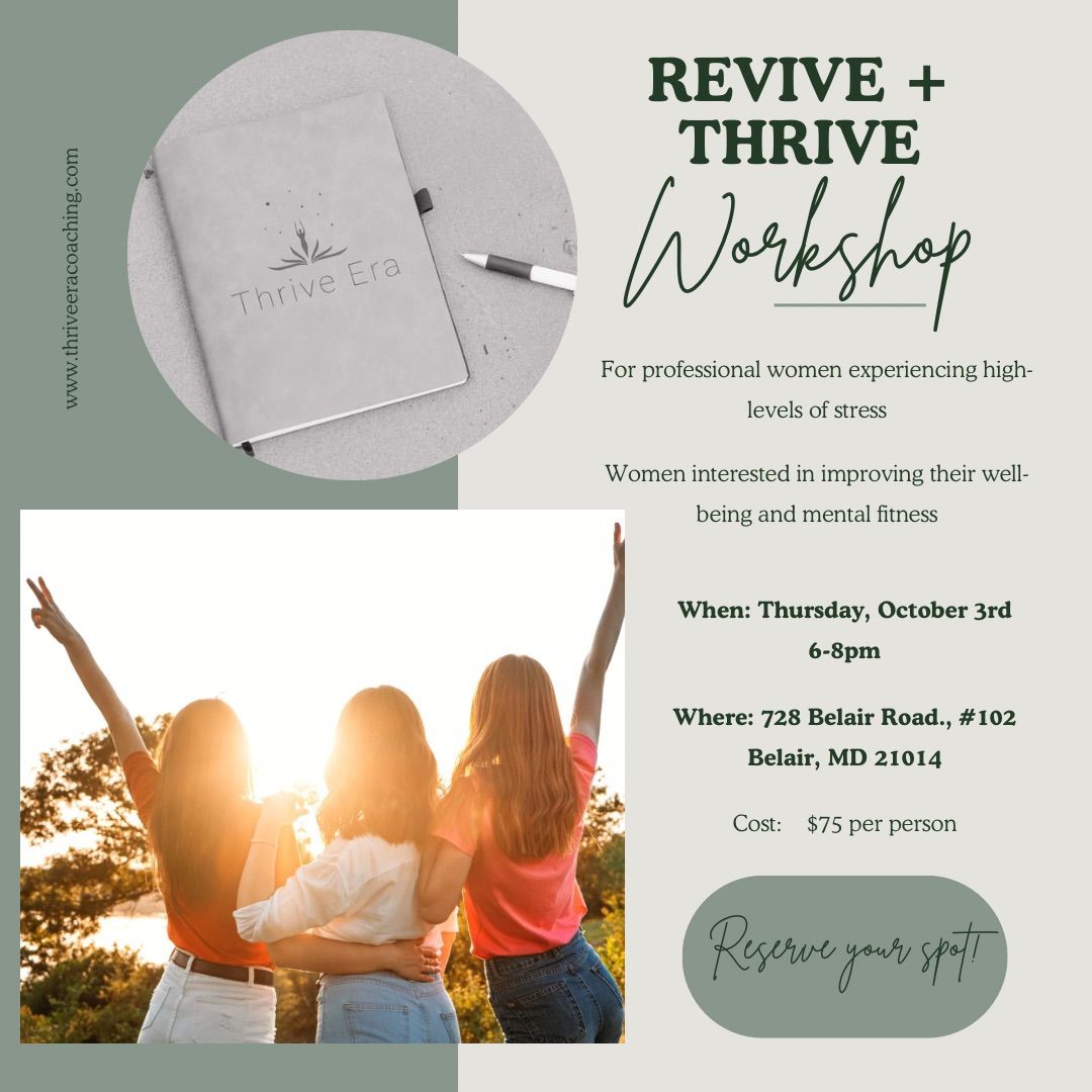 Revive & Thrive Women's Stress Management Empowerment Workshop