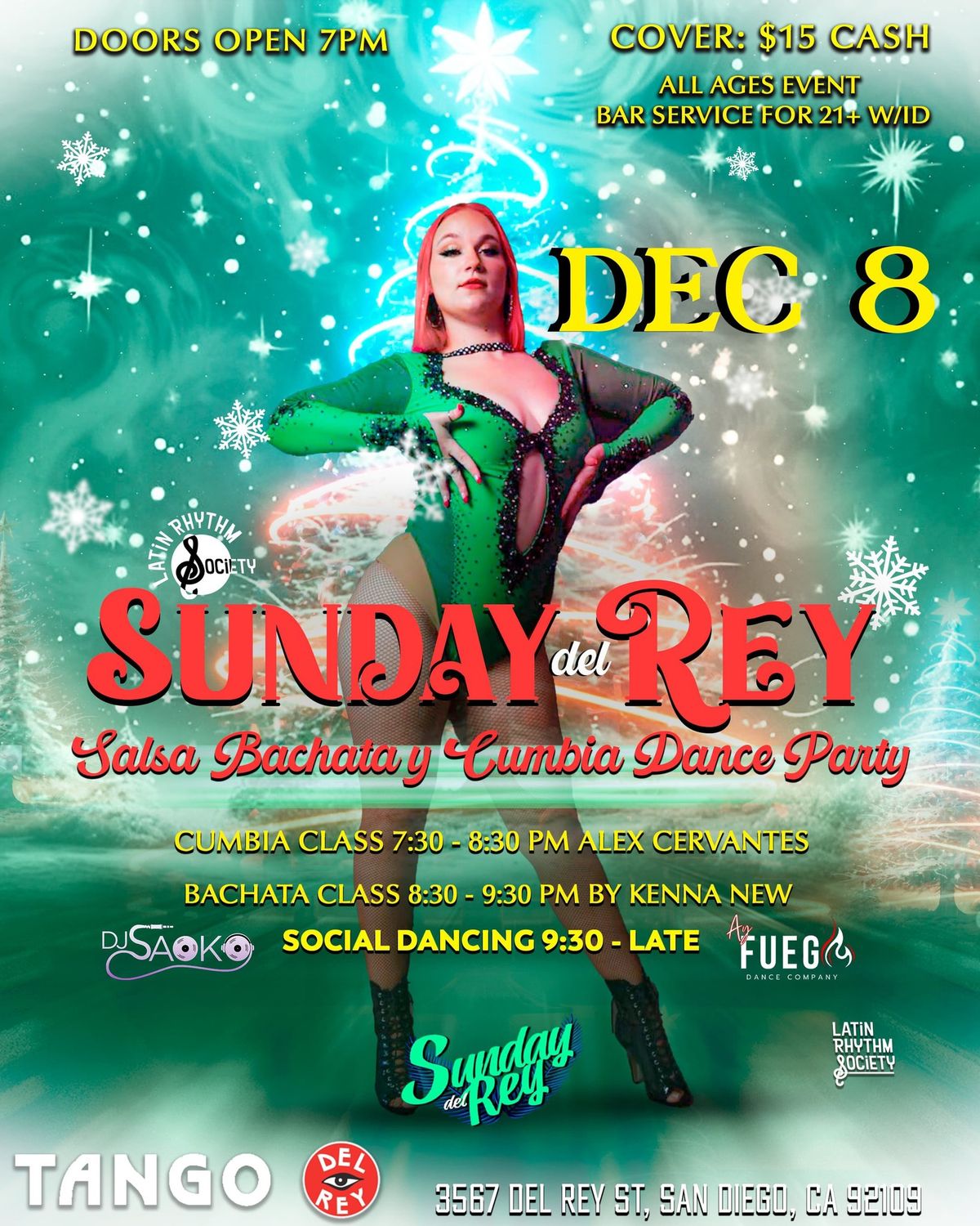 SUNDAY DEL REY: SALSA BACHATA & CUMBIA DANCE PARTY