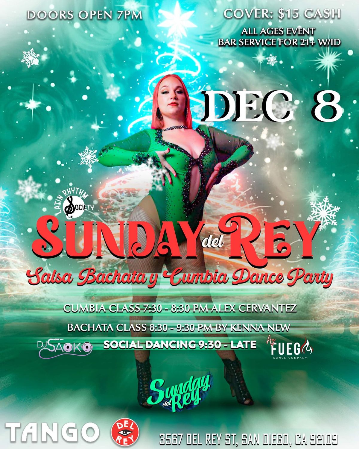 SUNDAY DEL REY: SALSA BACHATA & CUMBIA DANCE PARTY