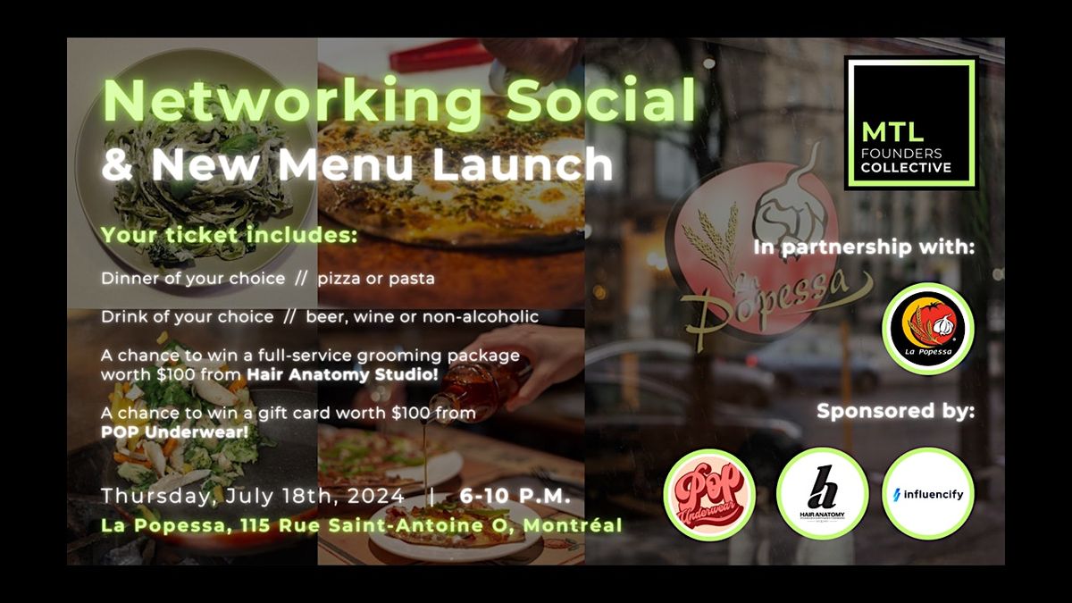 Networking Social & La Popessa Menu Launch