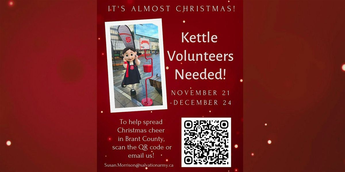 We Need Volunteers! Christmas Kettle Campaign - Salvation Army Brantford