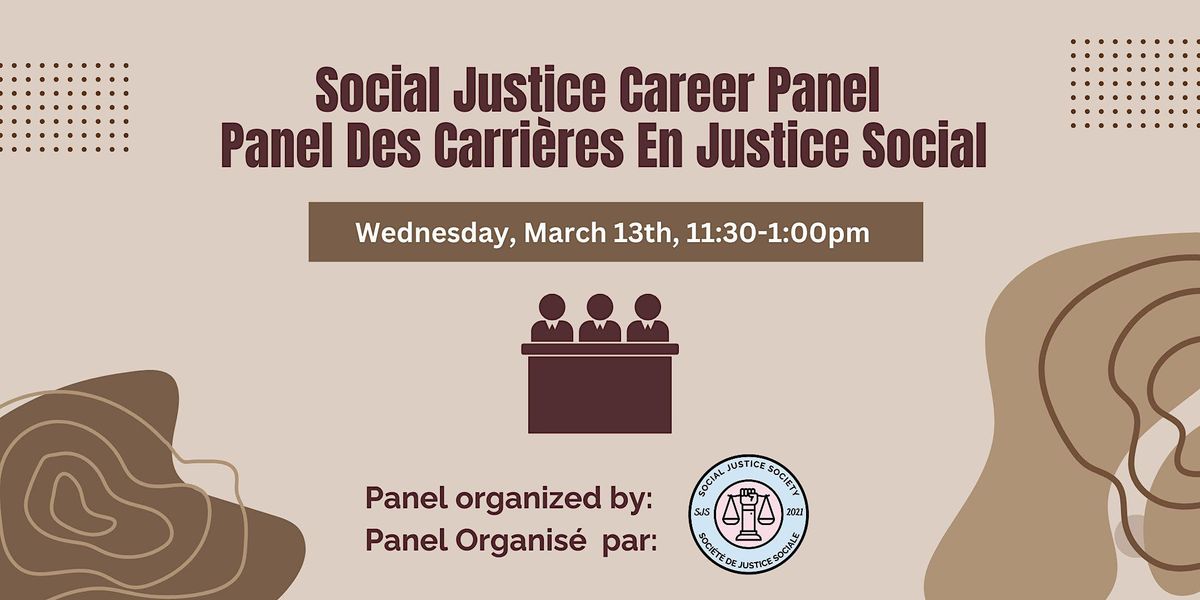 2nd Annual Social Justice Career Panel, University of Ottawa Faculty of ...