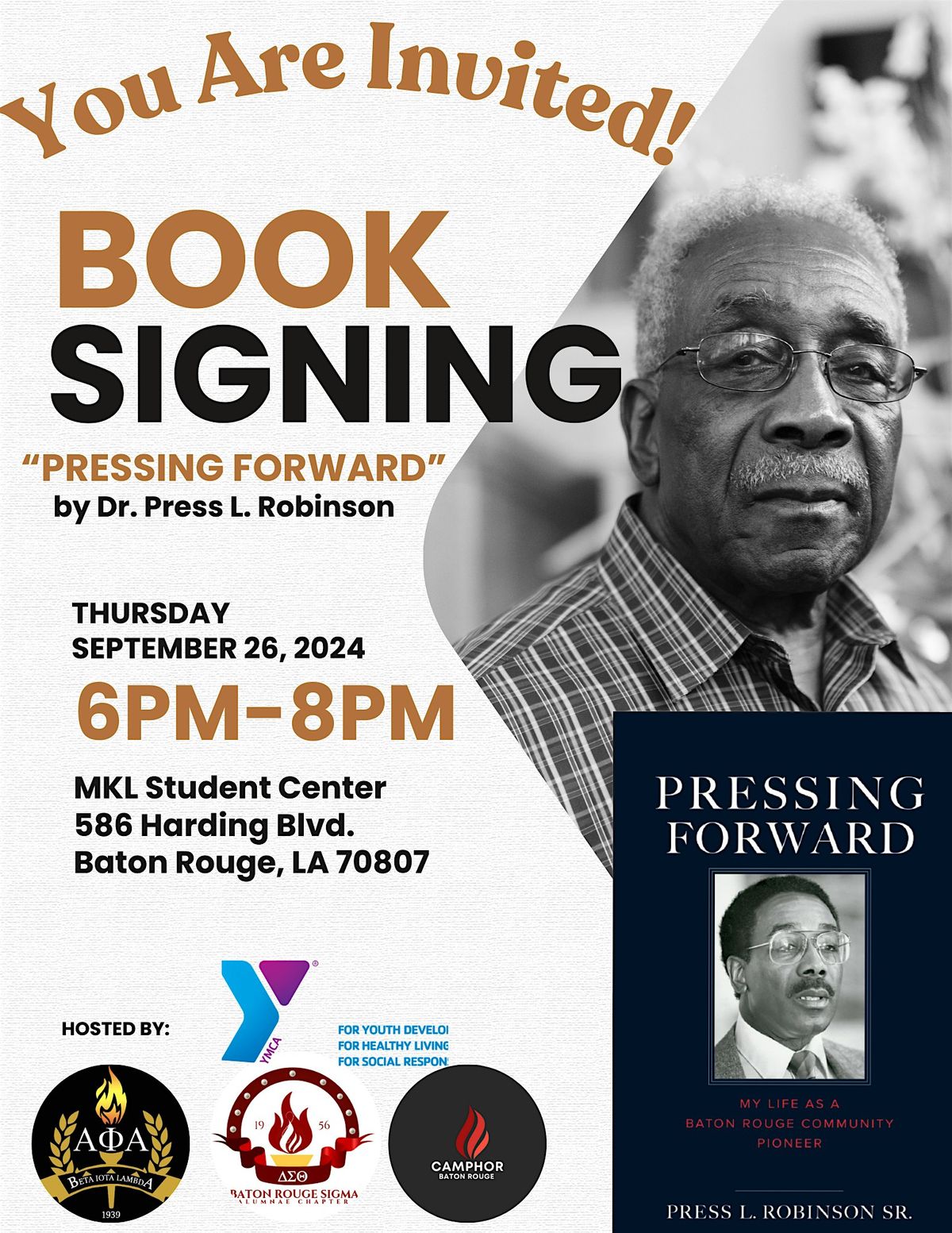 Book Signing Event "Pressing Forward" by Dr. Press Robinson