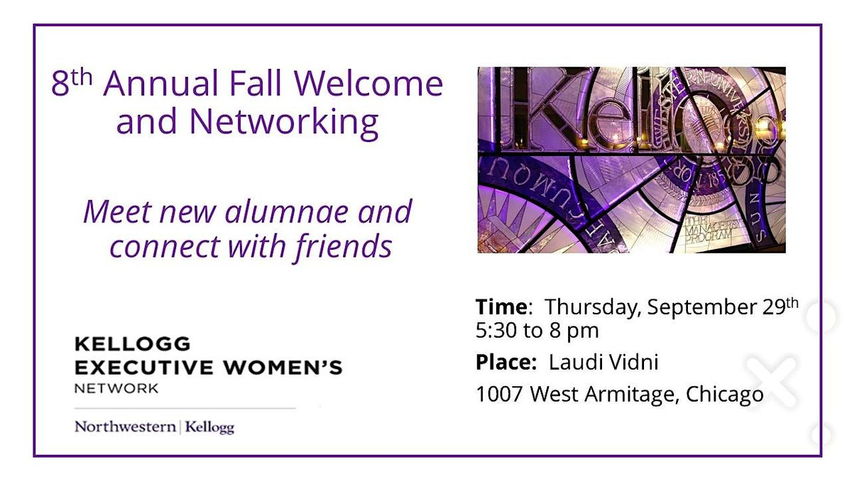 8th Annual Fall Welcome and Networking