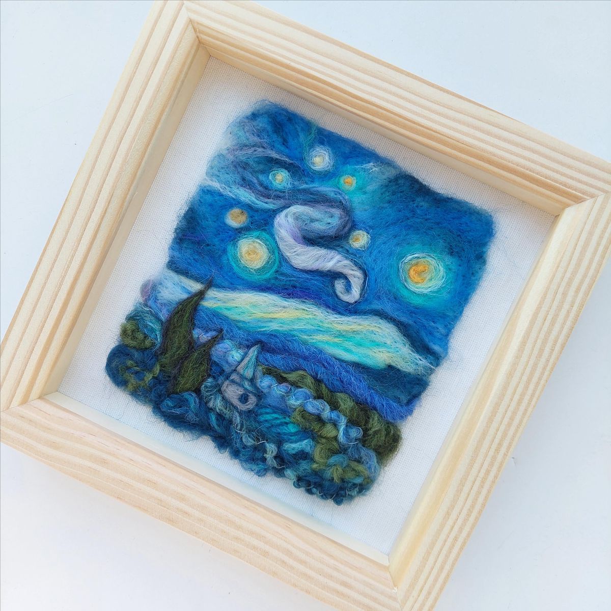 A Starry Night in Needle Felting