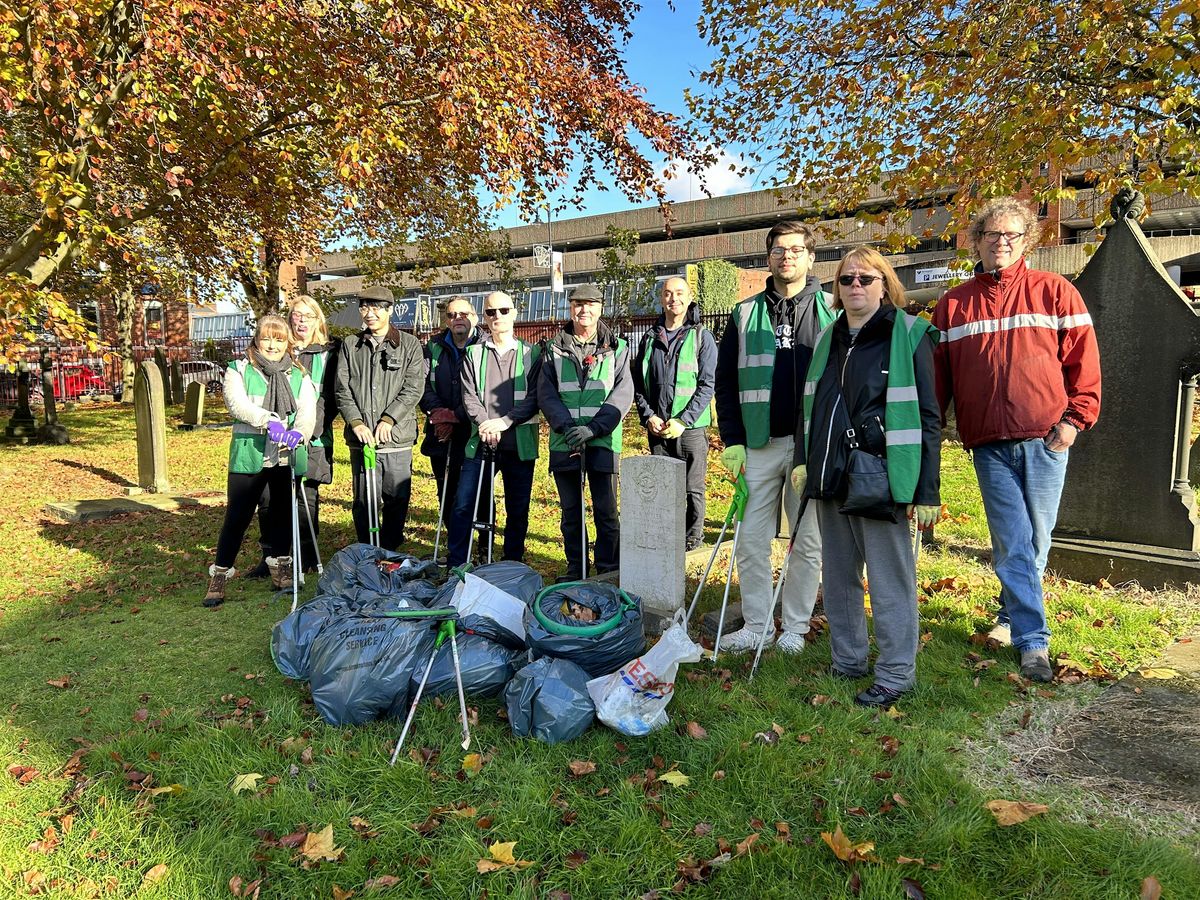 Volunteer Litter Pick in Key Hill & Warstone Lane Cemeteries, Birmingham