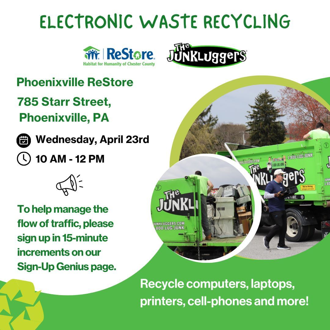 Electronic Waste Recycling Event: Phoenixville ReStore