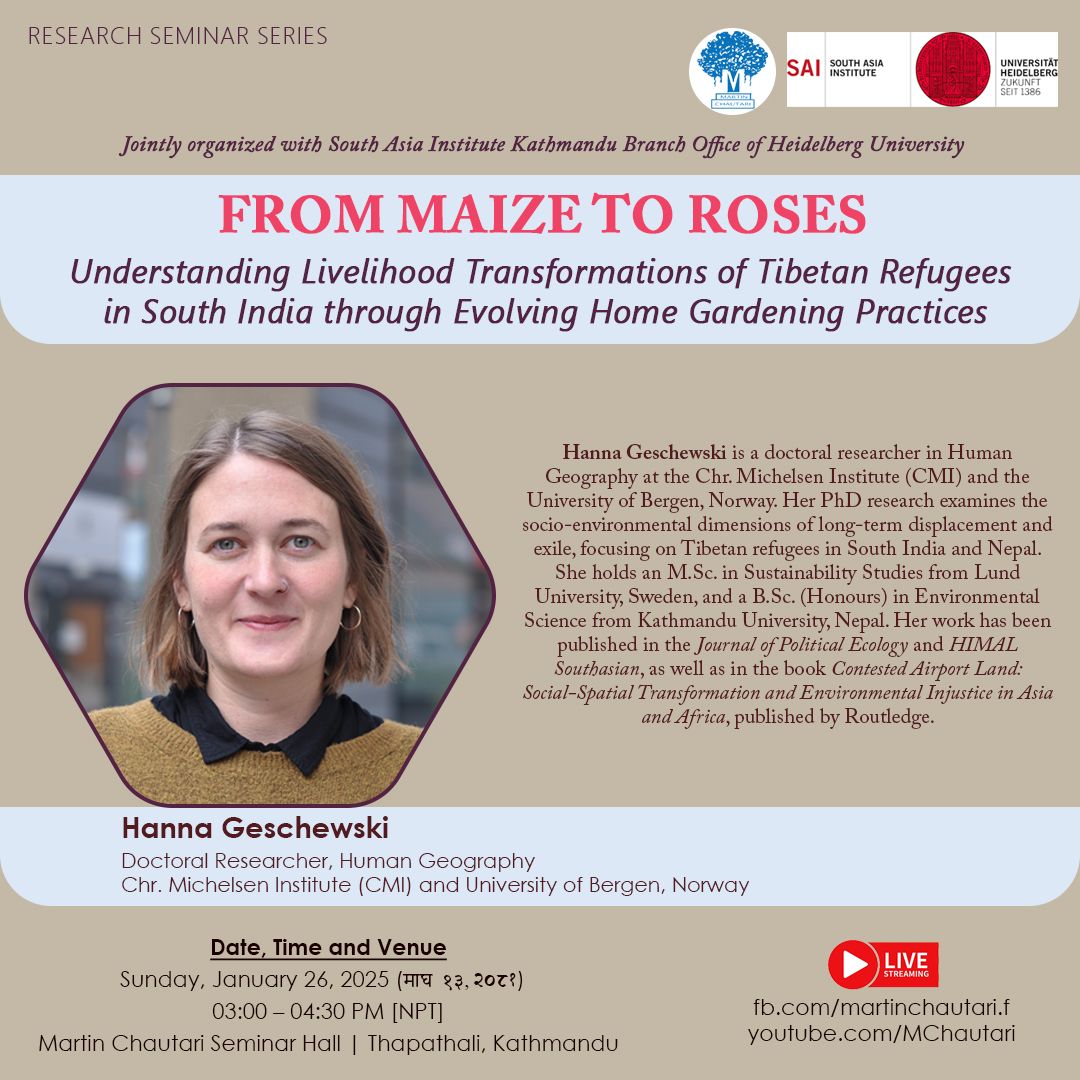 From Maize to Roses: Understanding Livelihood Transformations of Tibetan Refugees in South India through Evolving Home Gardening Practices