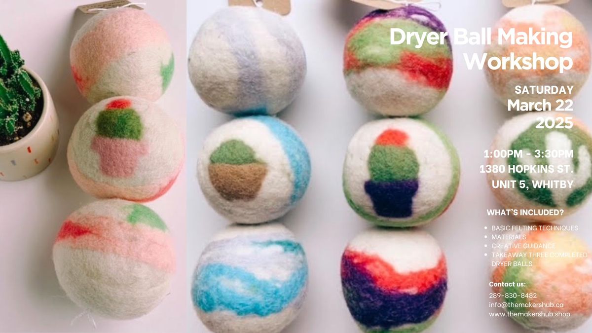 Dryer Ball Making Workshop - Saturday March 22