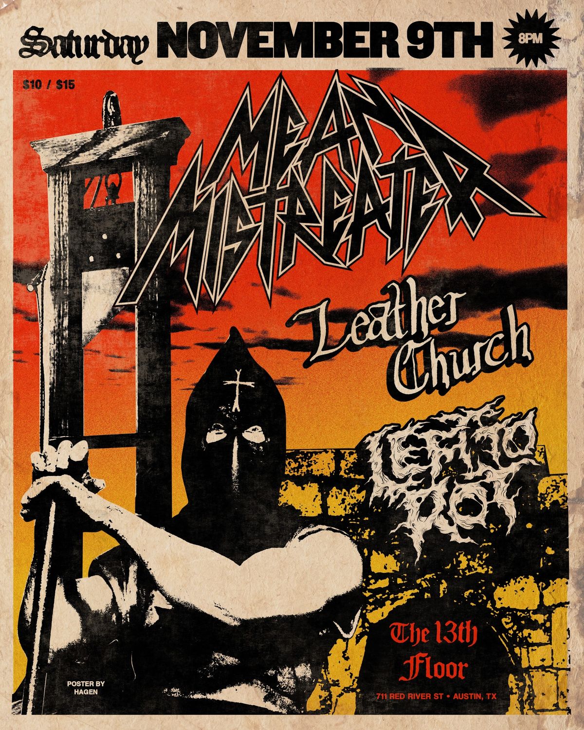 Mean Mistreater, Leather Church, Left To Rot at The 13th Floor