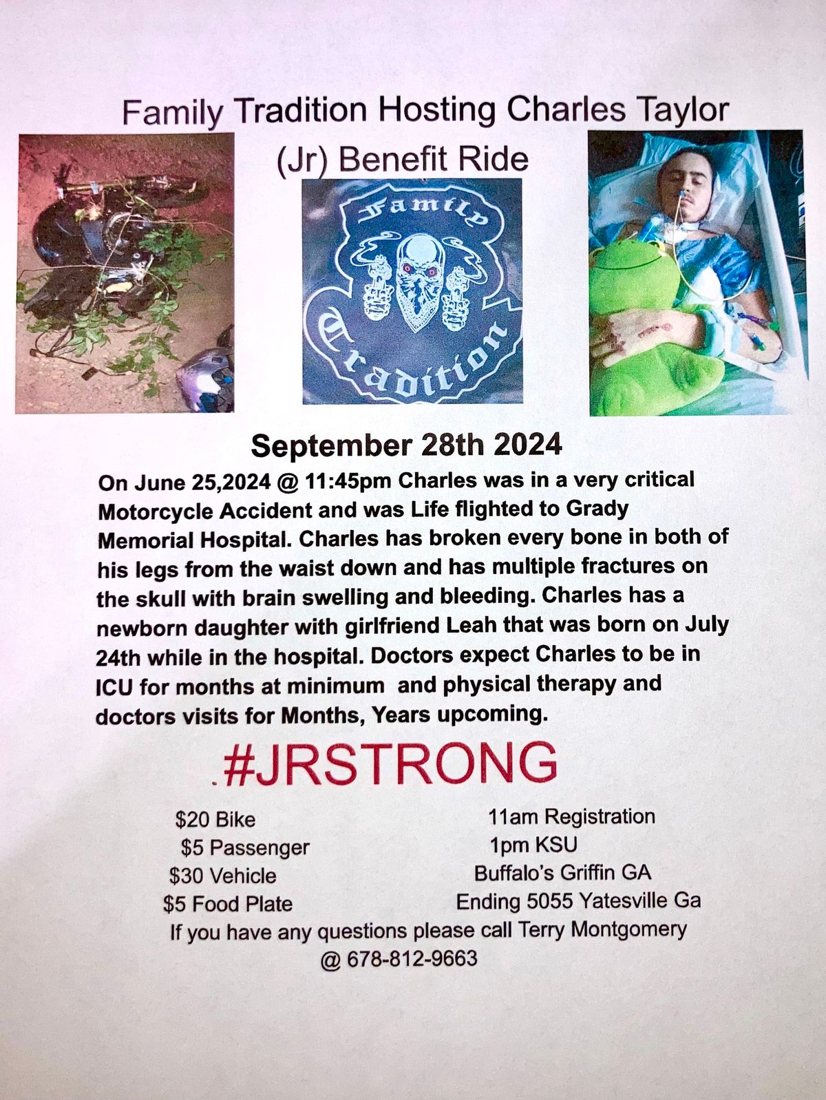 Benefit ride for Charles Taylor Jr