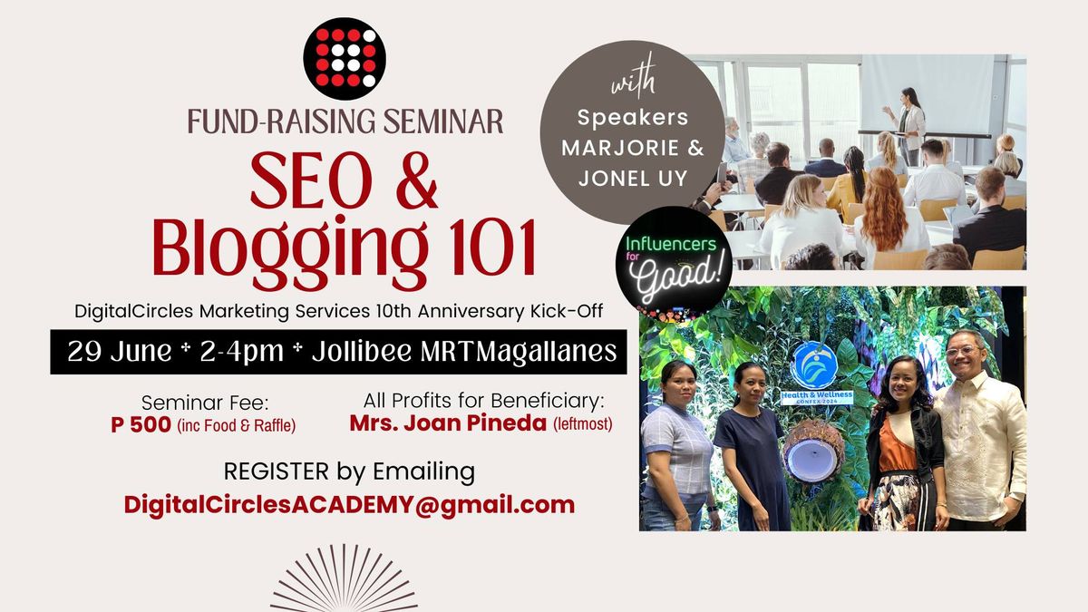 SEO & Blogging 101 Fund-Raising Seminar by DigitalCircles