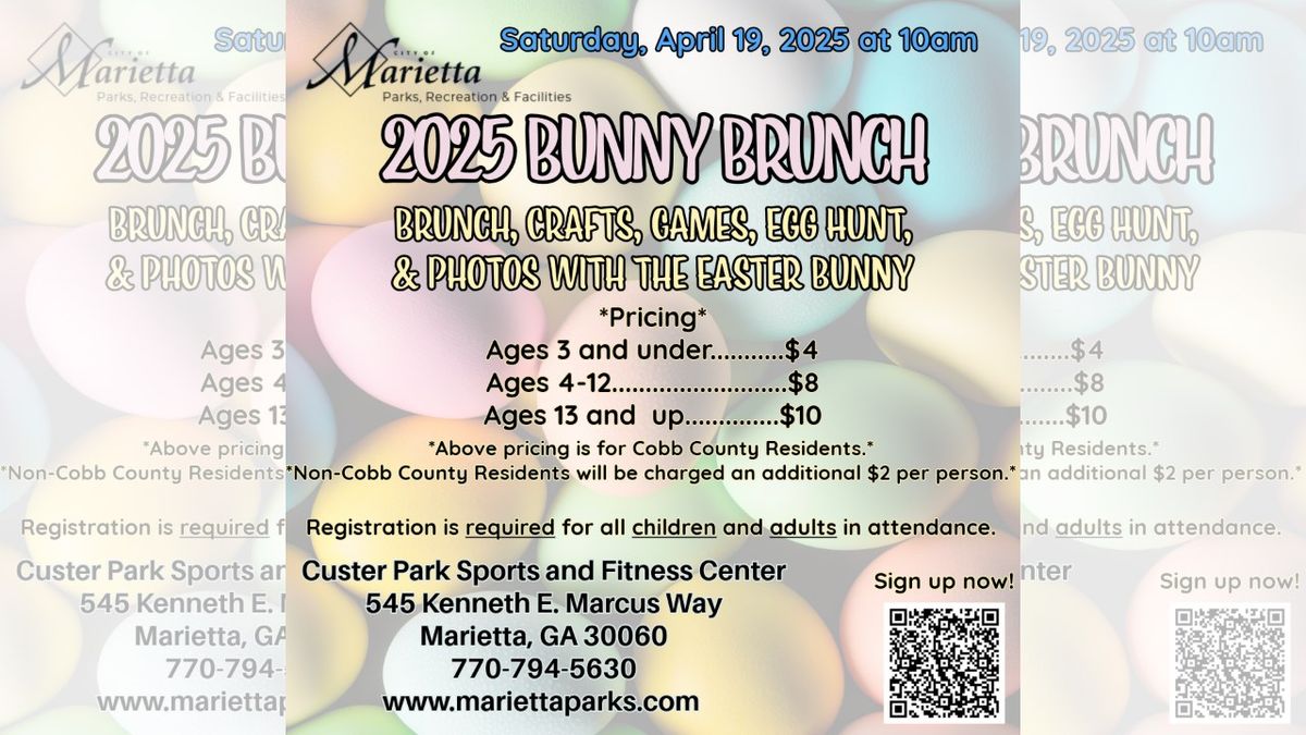 Marietta Parks, Recreation, and Facilities Bunny Brunch 2025