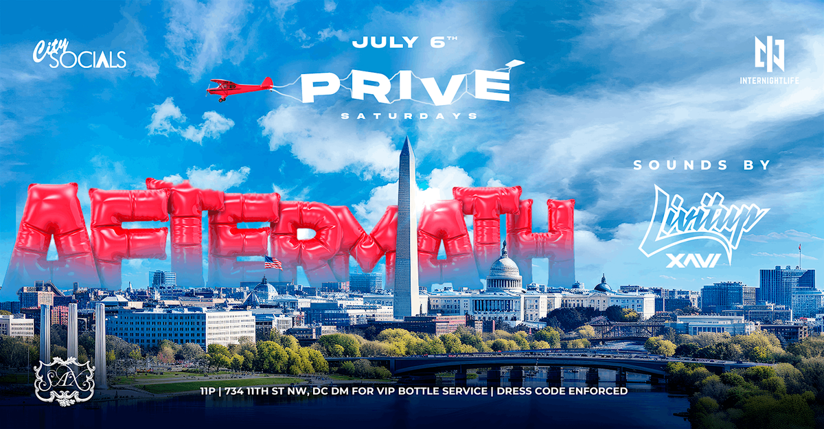 AFTERMATH- Priv\u00e9 Saturdays - Sax DC