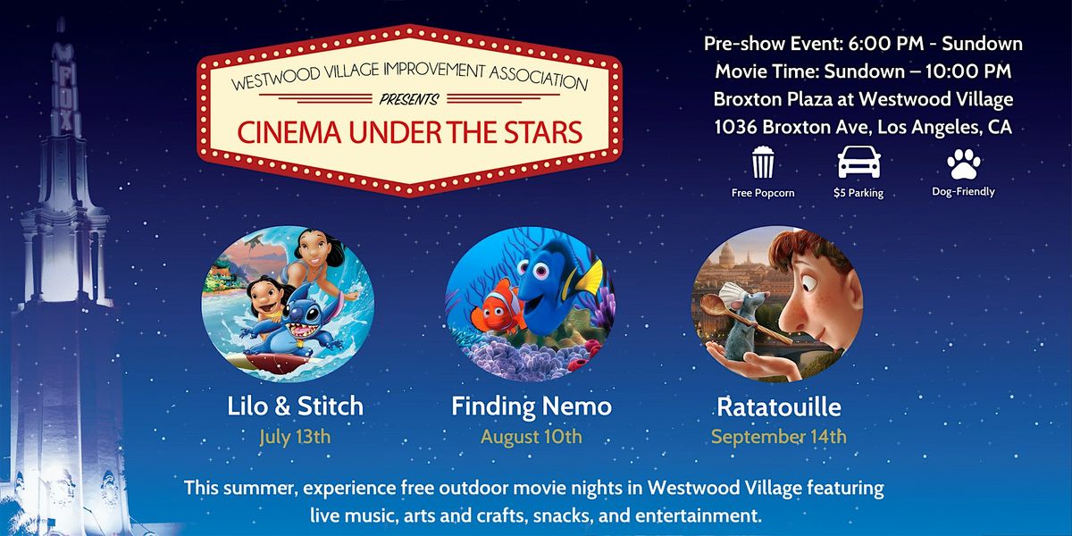 Cinema Under the Stars Free Outdoor Movie Screening: Finding Nemo