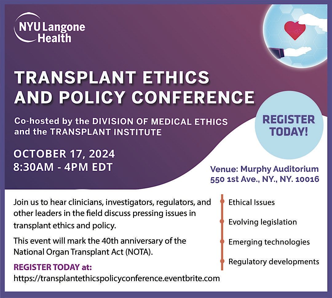 Transplant Ethics and Policy Conference
