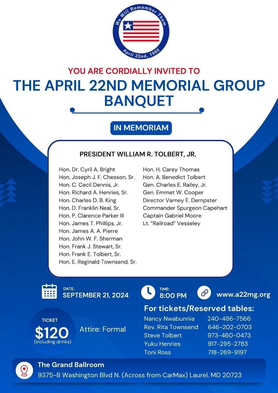 April 22 Memorial Group Fundraising Banquet