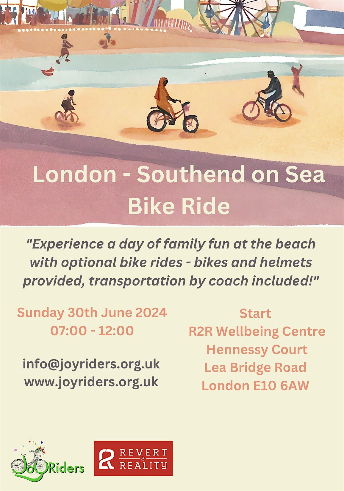 Advanced Ride R2R wellbeing centre (walthamstow) to Southend on Sea