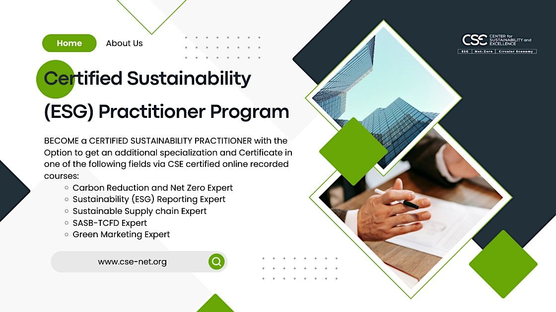 Certified Sustainability (ESG)Practitioner Program, Leadership Edition 2024