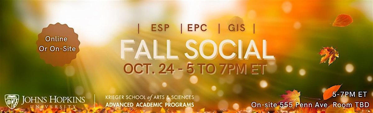 JHU AAP ESP\/EPC\/GIS Social Gathering