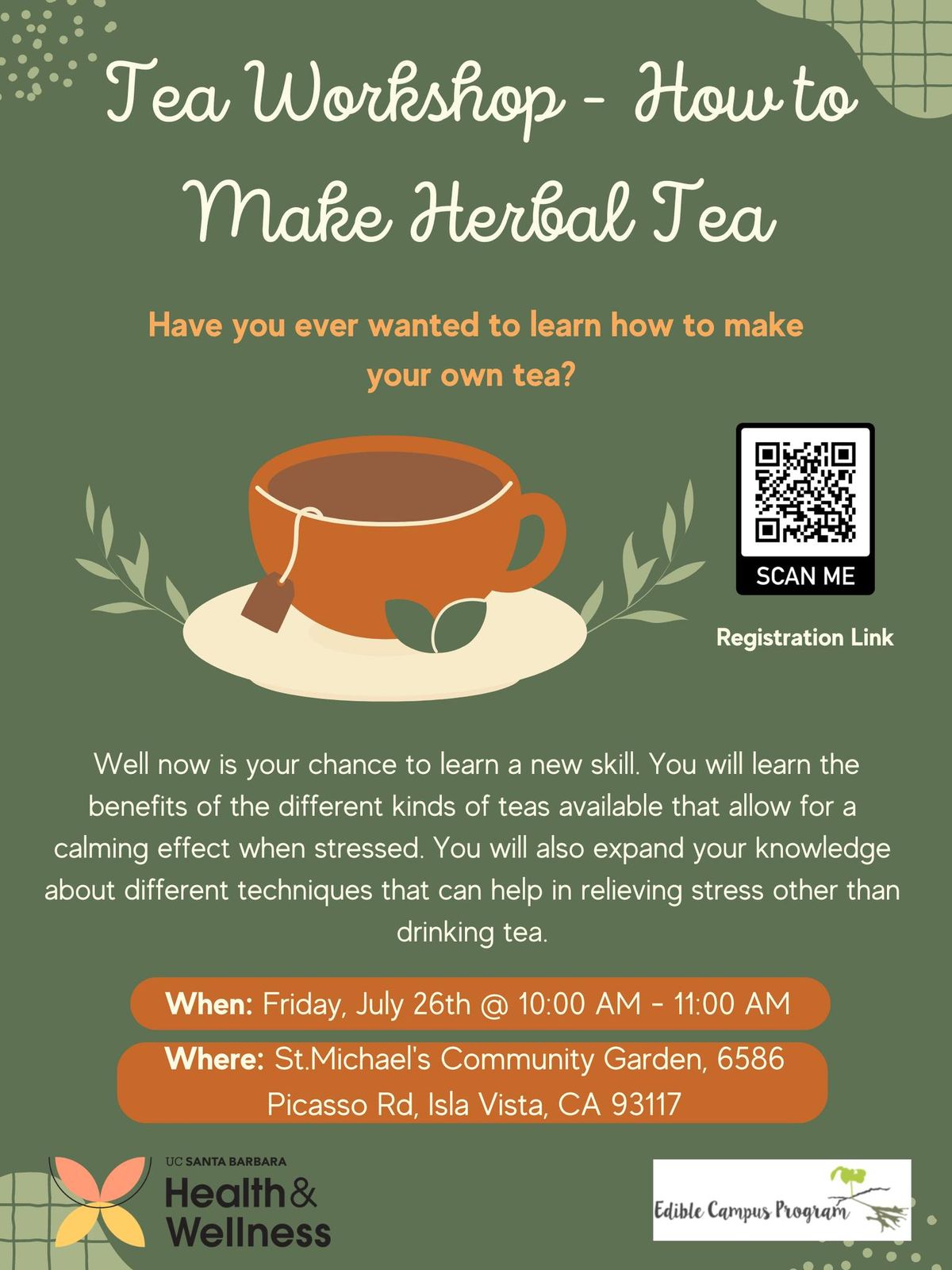 Tea Workshop- How to Make herbal Tea 