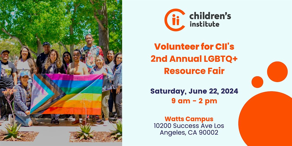 Volunteer for CII's 2nd Annual LGBTQ+ Resource Fair